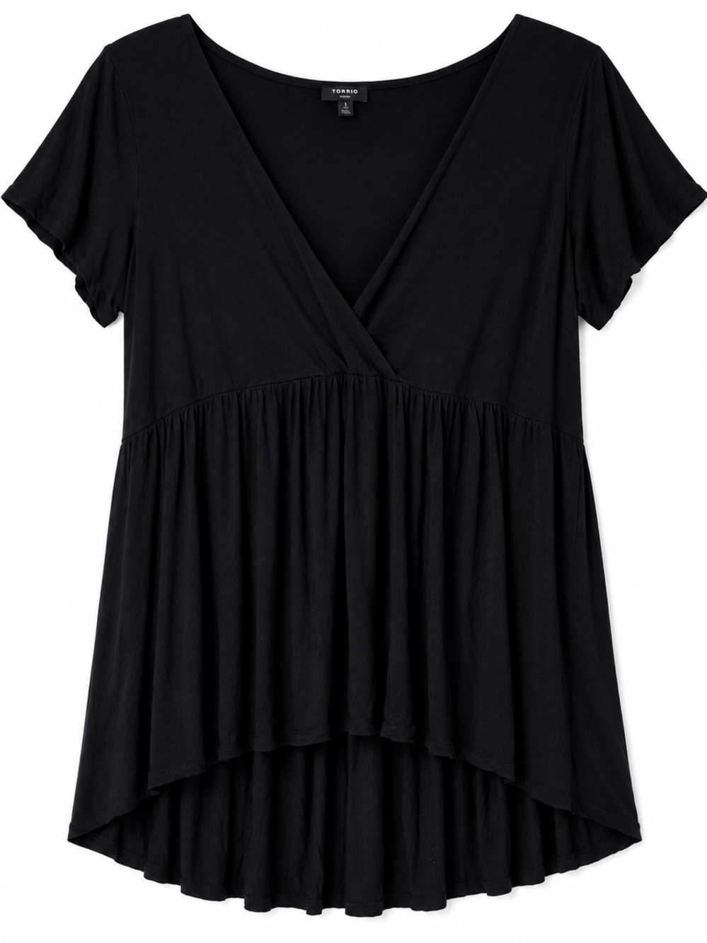 Simply Be Black V-Neck Babydoll Tunic Size 18
